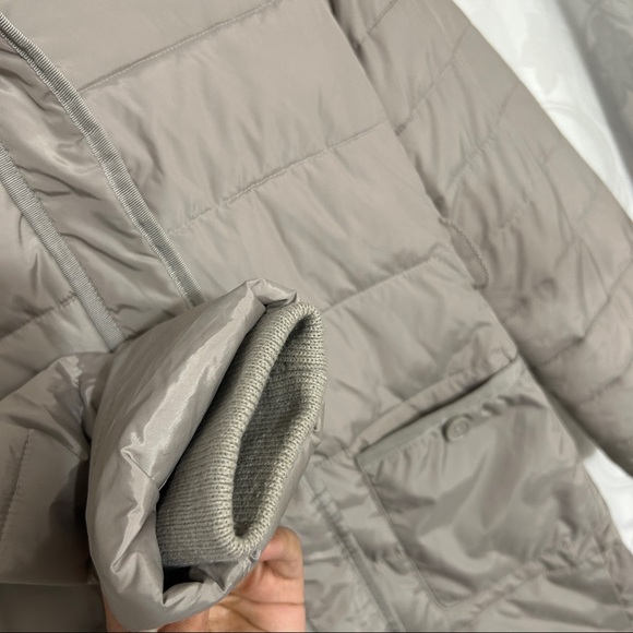 Gap Kids Muted Shiny Stone Grey Waterproof Parka Winter Jacket - Picture 7 of 12